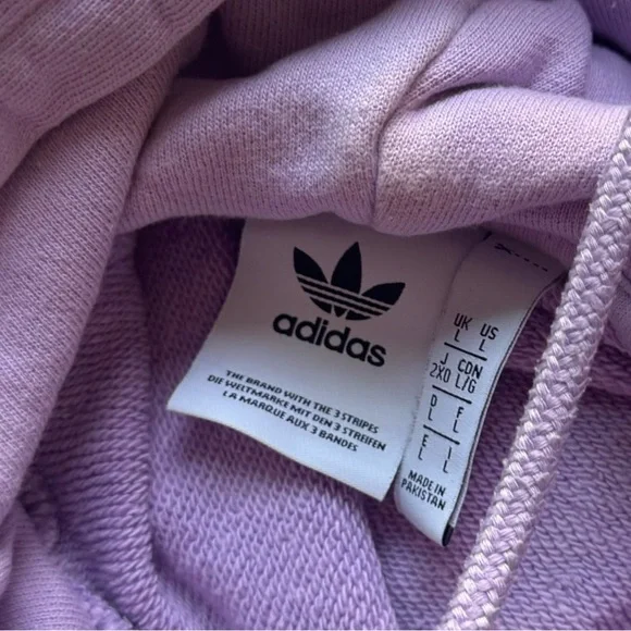 adidas Originals mens Adicolor Classics Trefoil Hoodie in light purple+ white - Picture 3 of 8